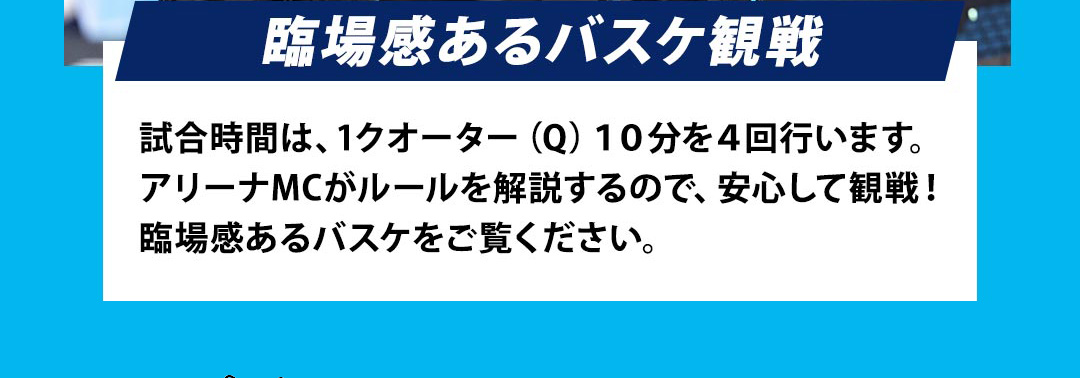 臨場感あるバスケ観戦