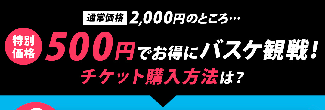 通常価格2,000円のところ特別価格500円でお得にバスケ観戦　チケット購入方法は？